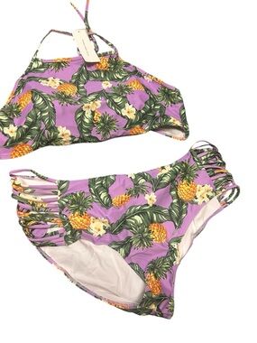 Rosegal Purple Tropical Pineapple Bikini NWT 3X